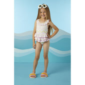 A'Dee Girls Chevron Print Swimsuit